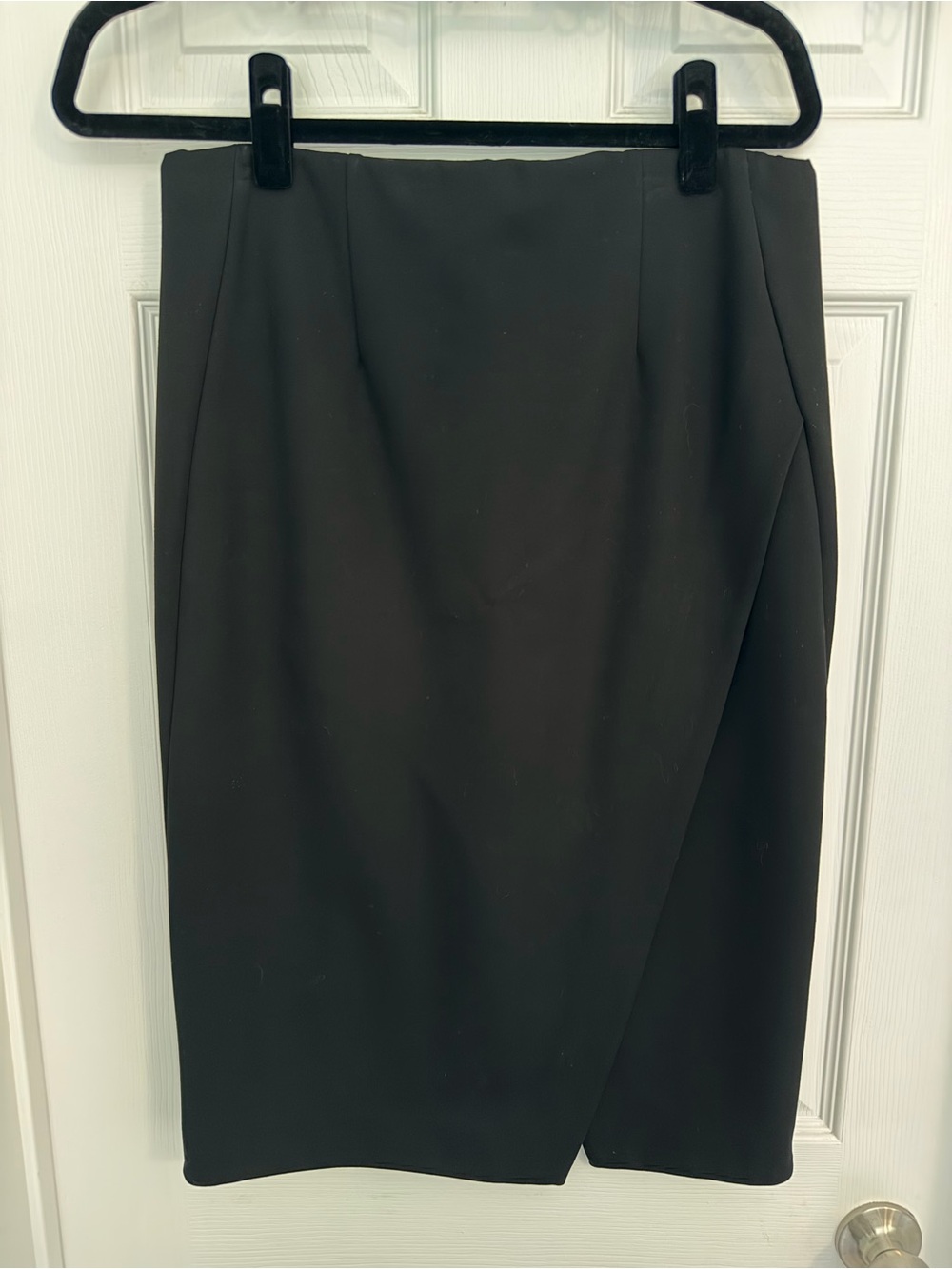Donna Karan Black Wrap-Front Pencil Skirt